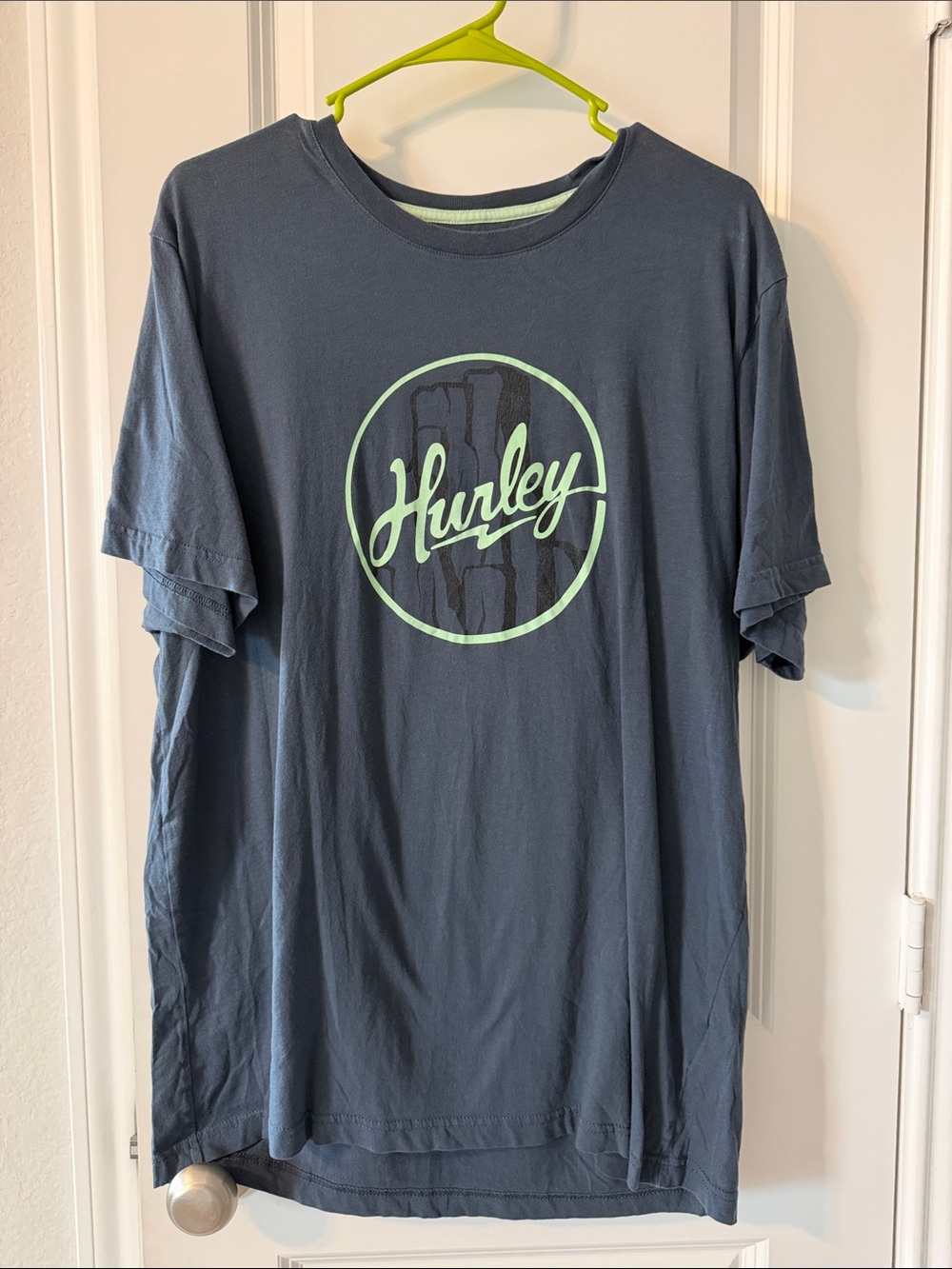 Hurley Navy T-Shirt with Mint Green Logo